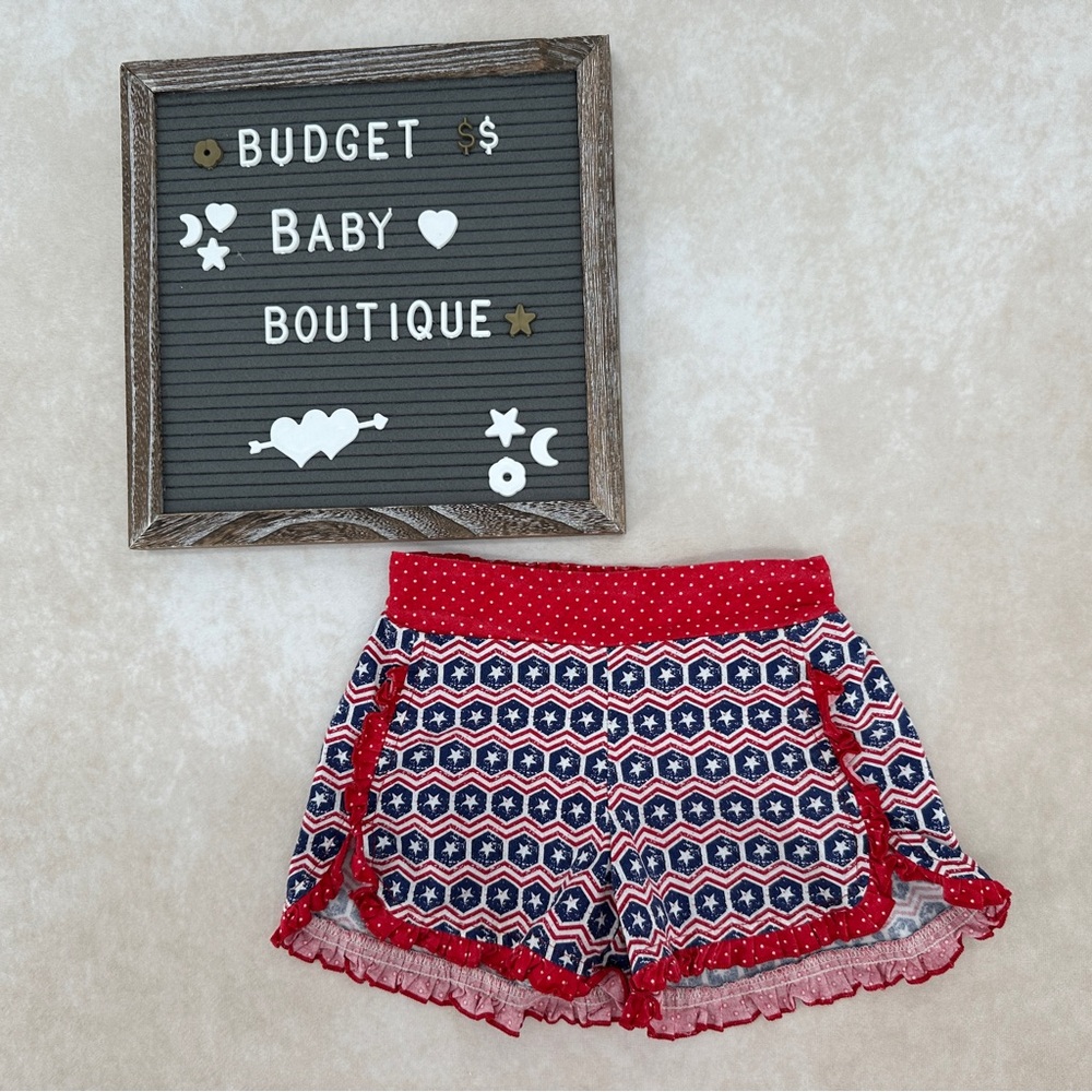 Persnickety Summer Celebration Red and Blue Star Patterned Shorts